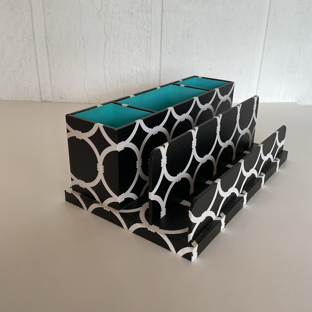 See Jane Work Black and White Desk Organizer